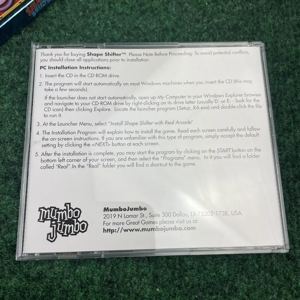 Video Game PC Shape Shifter CD ROM Mumbo Jumbo Gaming